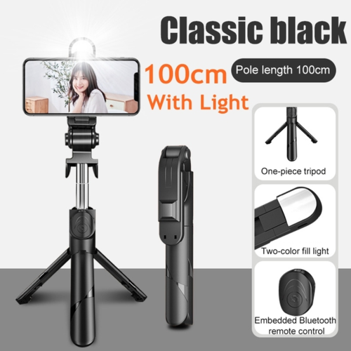 3-in-1 Bluetooth Selfie Stick Tripod with LED Fill Light