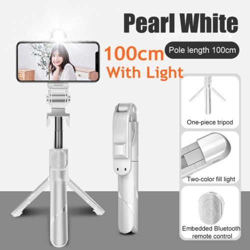 3-in-1 Bluetooth Selfie Stick Tripod with LED Fill Light