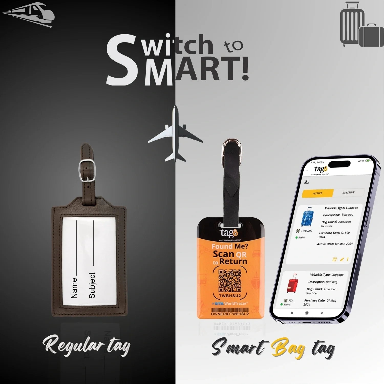 Smart Bag Security Tag - Amelia Island FL [Pack 2]-1